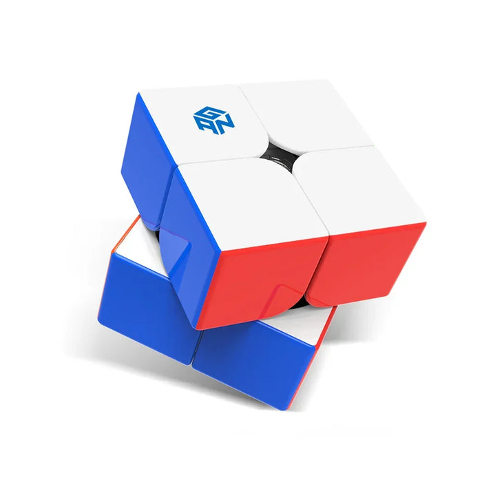 GAN Air 251 magnetic 2x2 speed cube puzzle with white, blue, and red faces on white background