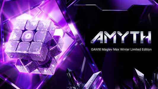 Transparent GAN16 Maglev Max Winter Limited Edition speed cube with purple lighting