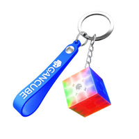 GAN brand colorful mini Rubik's Cube keychain with blue silicone GAN CUBE strap