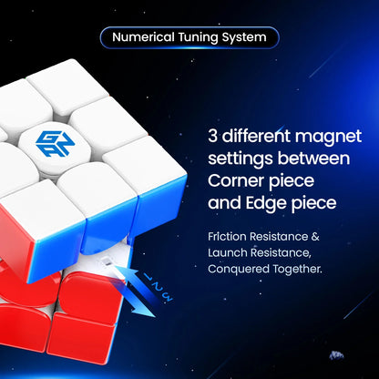 GAN Cube 3x3 magnet settings for corner and edge pieces with numerical tuning system