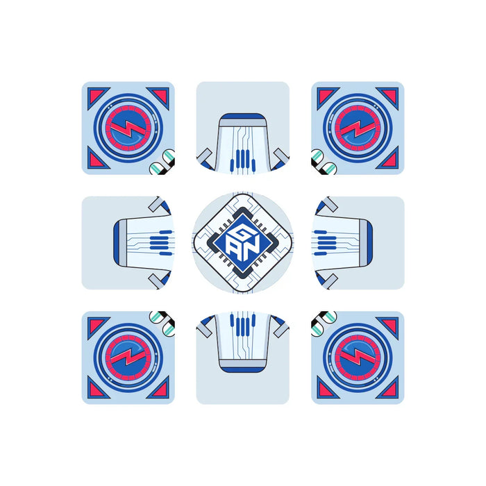 GAN smart cube internal mechanism diagrams with circuit and magnetic components