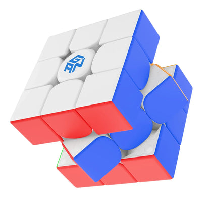 GAN 15 Maglev frosted 3x3 speed cube with white, red, and blue tiles, logo visible