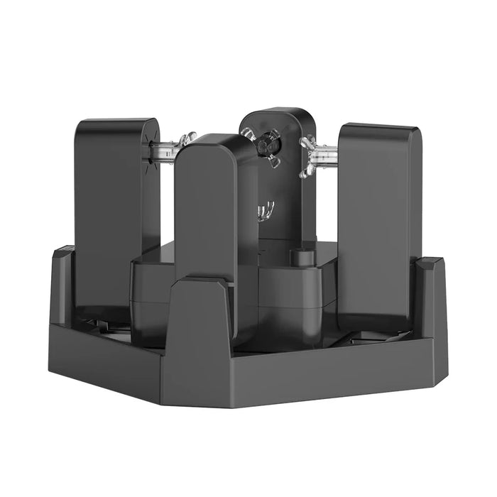 Black smart cube charging dock with dual slots and adjustable arms for speedcubes
