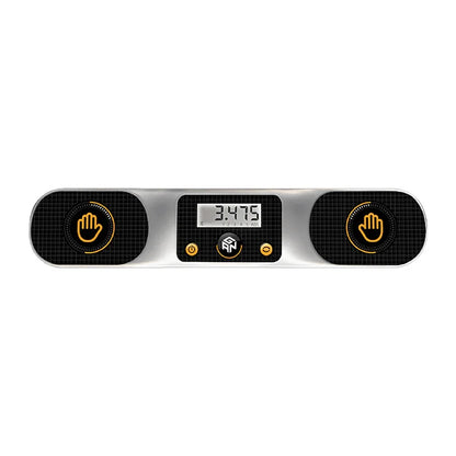 GANCUBE smart timer with digital display and touch control hand icons on black grid background