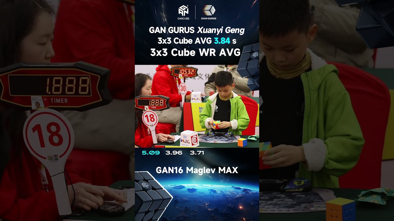 GANCUBE - 3x3 AVG WR 3.84s World Record | Xuanyi Geng