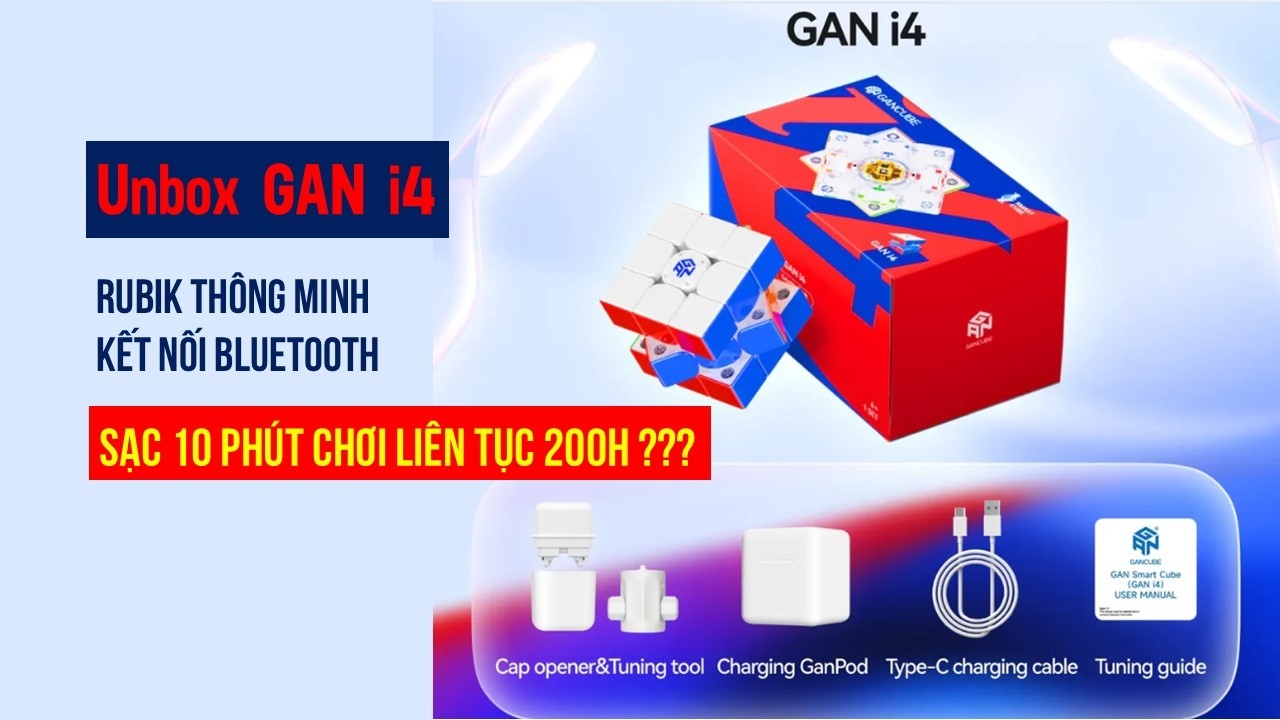 Unbox GAN i4 Khối Rubik AI - Sạc 10 phút chơi được 200 giờ liên tục? | Hải Muối Rubik