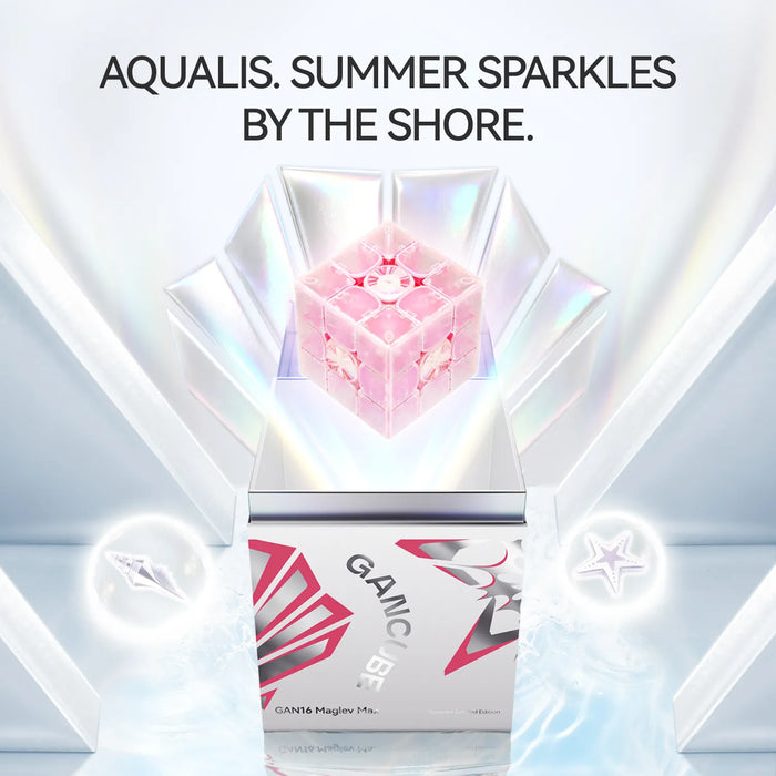 Pink GAN16 Maglev Max speed cube in open box, summer limited edition with sparkle design