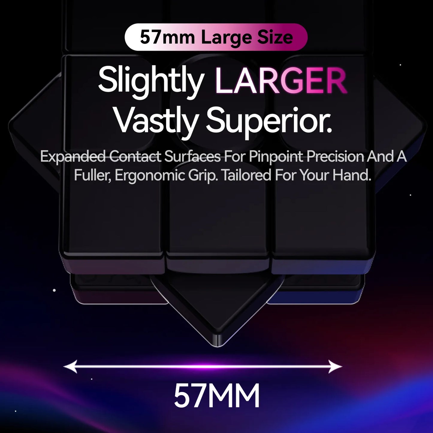 57mm large size speed cube with ergonomic grip and pinpoint precision for superior solving