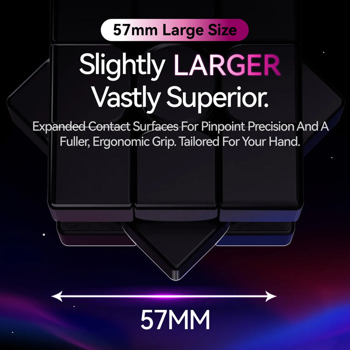 57mm large size speed cube with ergonomic grip and pinpoint precision for superior solving