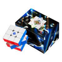 GAN16 ui smart speed cube with packaging, featuring blue, white, and red colors and advanced design
