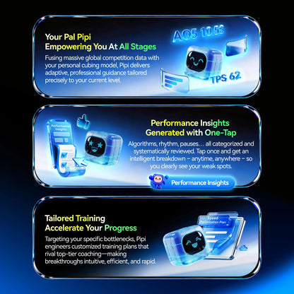 Smart cube with AI coaching, performance insights, and tailored training for speedcubing improvement