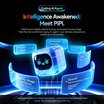 Cubing AI Agent PiPi with smart features like rhythm analysis, bottleneck detection, and speed optimization for advanced cubing training.