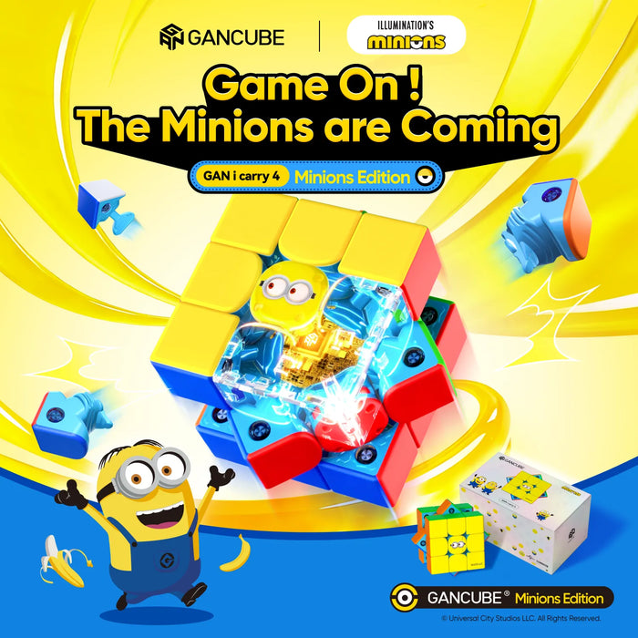 GAN i carry 4 Minions Edition speed cube with cartoon Minion character, vibrant yellow and blue design