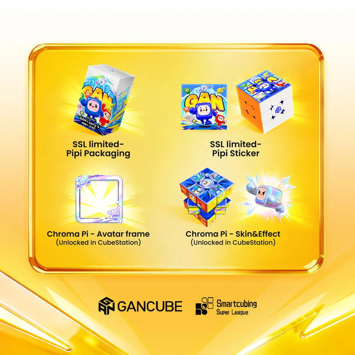 SSL limited Pipi packaging, sticker, and Chroma Pi avatar frame & skin effects for smart cubes