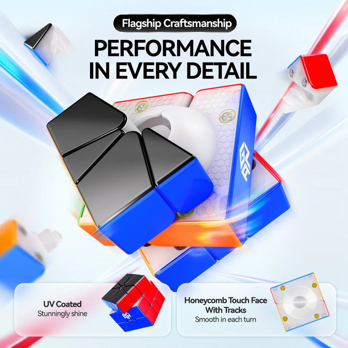 High-performance speed cube with UV coating and honeycomb touch face for smooth turns