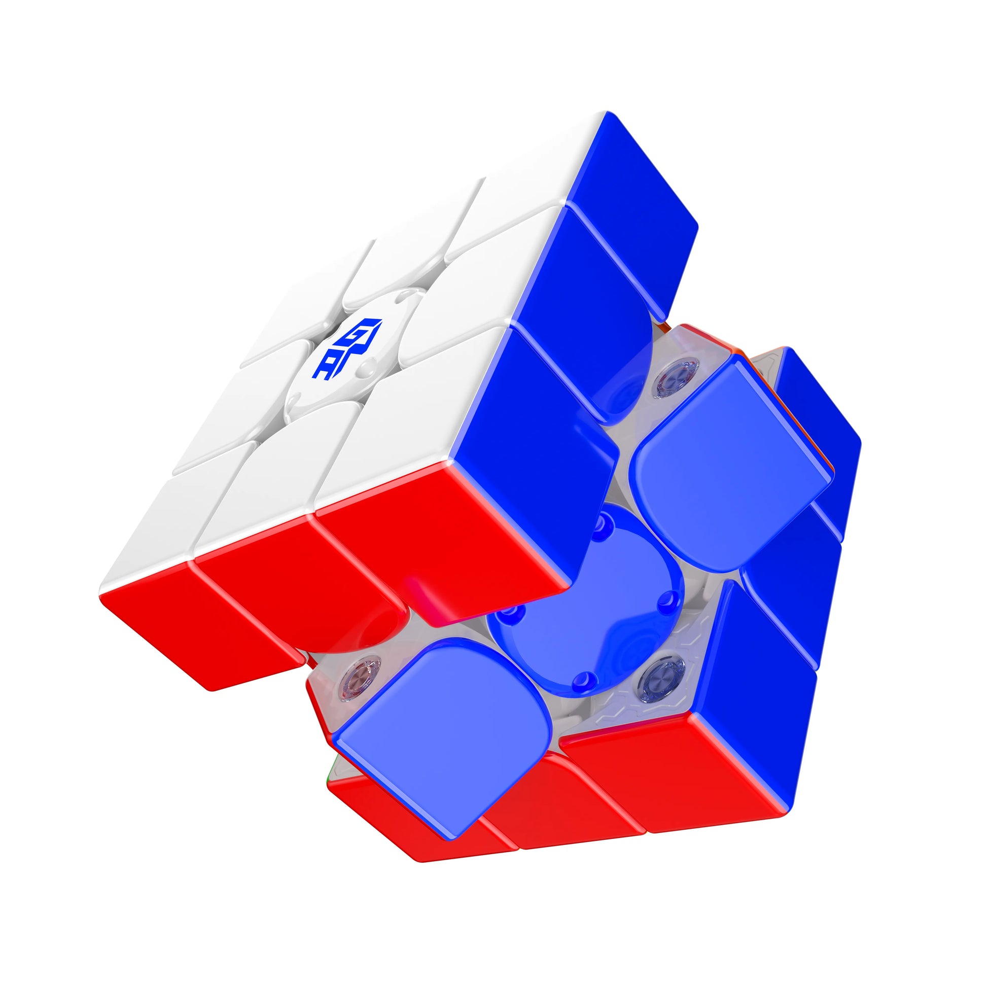 GAN speed cube with red, white, and blue colors, showcasing advanced design for fast solving