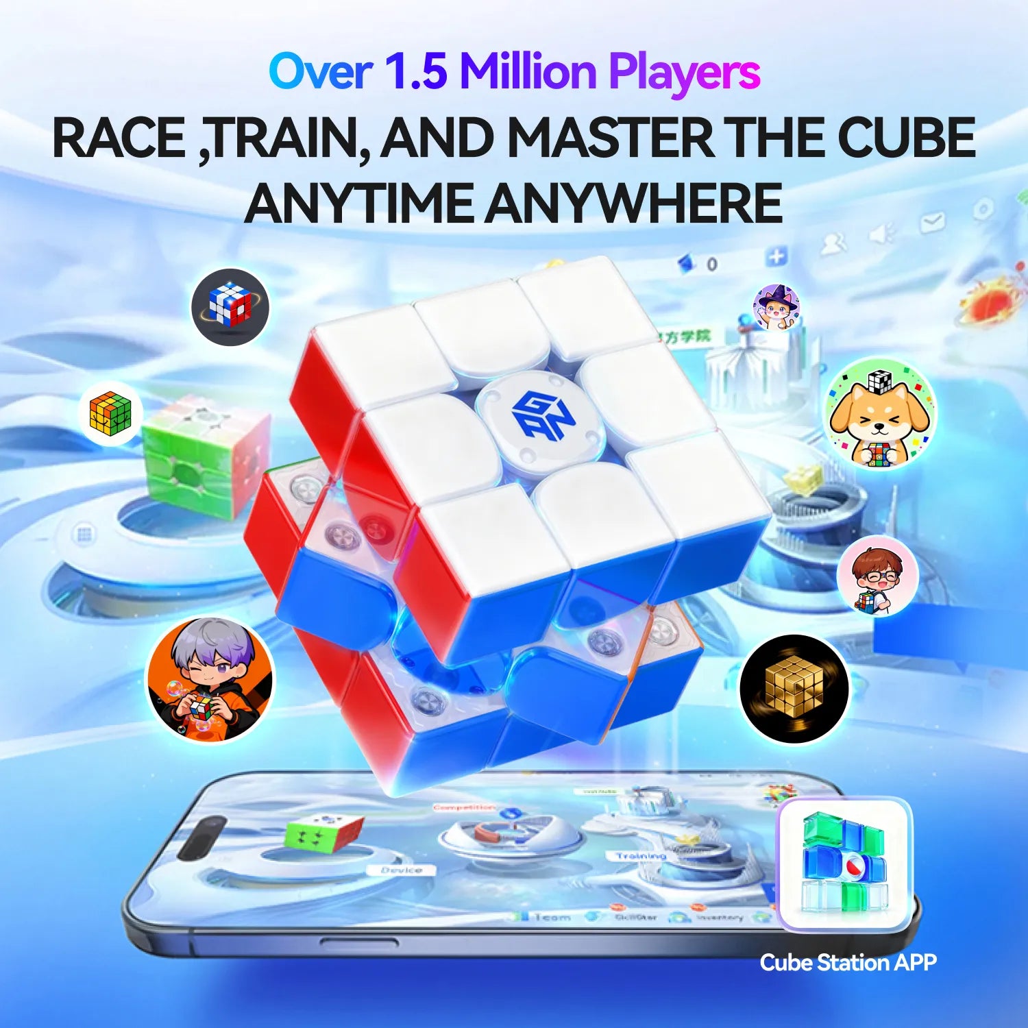 Smart speed cube with app integration for racing, training, and mastering anywhere